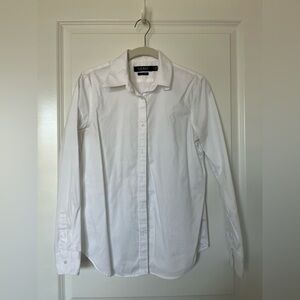 size S Lauren Ralph Lauren white long-sleeve button-down non-iron